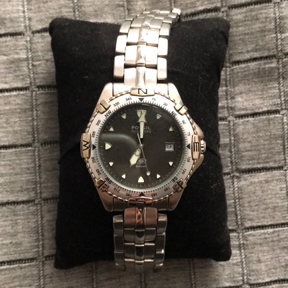 Fossil AM-3055 Stainless Steel Dive Watch